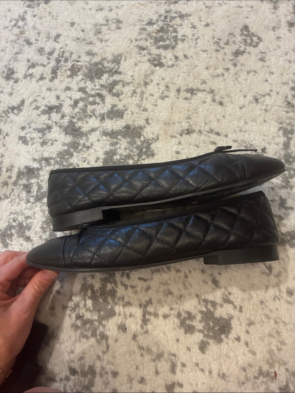 Chanel Black Quilted Leather Ballet Flats size 39.5 - Great condition - Picture 3 of 5